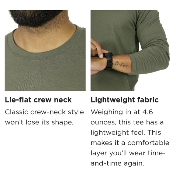 Men's Mission Made Long Sleeve Crew Neck T-Shirts (4 Pack) - Picture 2 of 6